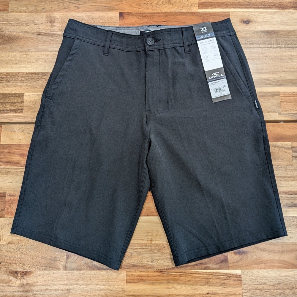 NWT O'Neill Men's Hybrid Shorts Size 32 Black Hyperfreak Golf Travel Beach